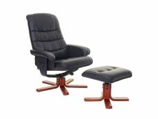 Fauteuil relax hwc-e30, fauteuil de télévision, siège tv avec tabouret ~ similicuir noir