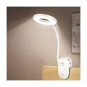 Fortuneville - Clip de lampe de lecture à piles sur la lampe de chevet sans fil avec lampe de lecture rechargeable usb à 3 luminosités