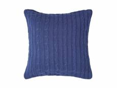 Homescapes housse de coussin tricot bleu marine, 45 x 45 cm SF1376