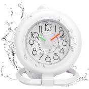 Horloge de salle de bain, horloge de salle de bain petite minuterie de douche étanche réveil numérique horloge salle de bain cuisine horloge murale