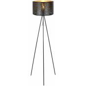 Lampadaire Lampe de salon à 3 pieds Lampadaire lampe d'appoint en or noir, métal plastique, 1x E27, DxH 38x153 cm
