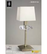 Lampe de Table Akira 1 Ampoule E14, laiton antique avec Abat jour crème