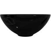 Les Tendances - Bassin d'évier rond céramique Noir pour salle de bain