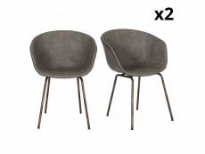 Lot 2 chaises simili shelby XH-9320-grey-MAP/6