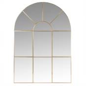 Miroir arche fenêtre en métal doré 50x70