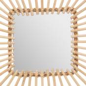 Miroir rotin carré 40x40cm