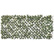 Nature - Treillis extensible en osier avec feuillage pe Troène de Californie 180 x 90 cm