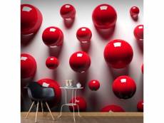 Papier peint intissé 3d et perspective red balls taille