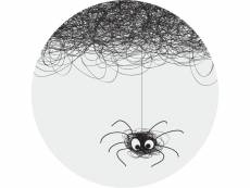 Papier peint panoramique rond adhésif araignée noir