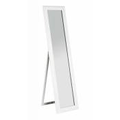 Pegane - Miroir psyché cadre en mdf laqué blanc brillant - Longueur 40 x Hauteur 156 x Profondeur 49 cm