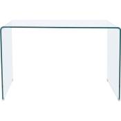 Pegane - Table de bureau rectangulaire en verre - Longueur 120 x profondeur 70 x hauteur 74 cm