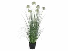 Plante artificielle allium vert en pot plastique - ø 45 x 90 cm - nos envies déco