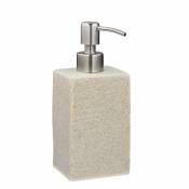 Porte-savon liquide, 200 ml, rechargeable, salle de bain, distributeur shampoing, pompe en inox, beige - Relaxdays