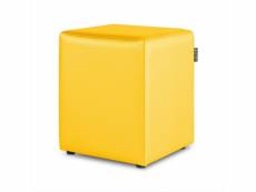 Pouf cube similicuir jaune 1 unité 3790462