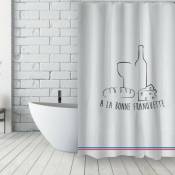 Rideau de douche Français Polyester 180x200cm a la bonne franquette MSV Blanc