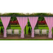 Rideaux D'extérieur Violet Rideau 4x155x240cm Rideau pour Pergola Imperméable Rideau Exterieur pour Terrasse Rideau Pare-Soleil pour Balcon