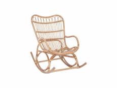 Rocking chair rotin naturel - ricky - l 110 x l 66 x h 93 cm - neuf