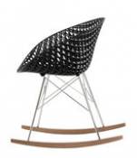 Rocking chair Smatrik / Patins bois - Kartell noir en métal