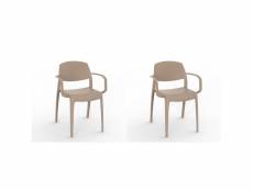 Set 2 fauteuil smart- resol - sable - fibre de verre, polypropylène 590x558x814mm
