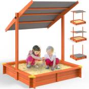 Spielwerk Bac à sable en bois d'épicéa avec toit réglable de protection UV jeu pour enfants extérieur jardin Sami (de)