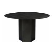 Table à manger ronde en pierre noir Epic - Gubi