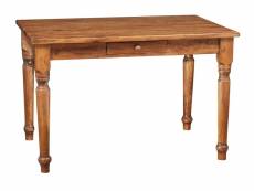 Table à rallonge en bois massif de tilleul, finition noyer l120xpr80xh80 cm