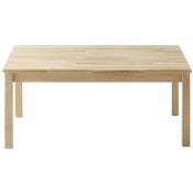 Table basse rectangulaire en bois hêtre massif - Longueur 105 x Hauteur 45 x Profondeur 65 cm Pegane