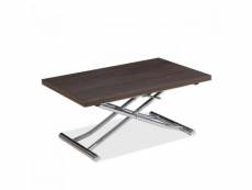 Table basse relevable extensible trendy mélaminé wengé/pied chromé 110 x 70/140 cm 20100990665