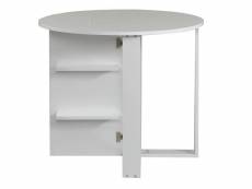Table console ronde pliable orothos d90cm blanc