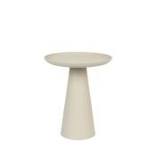 Table d'appoint ronde en aluminium D34,5cm blanc ivoire