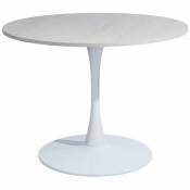 Table de cuisine ronde blanche 100 x 100 x 73 cm
