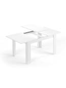 Table extensible effet bois 140/190x90 cm blanc brillant