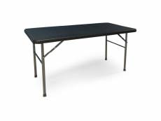 Table rectangulaire pliable, coloris noir, 60 x 120 x h74 cm 8052773019040