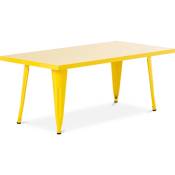 Table rectangulaire pour enfants - Design industriel - 120cm - Stylix Jaune - Acier - Jaune