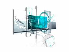 Tableau sur verre acrylique - turquoise expression [glass]-200x100 A1-Acrylglasbild188