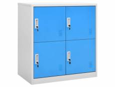 Vidaxl armoire à casiers gris clair et bleu 90x45x92,5 cm acier