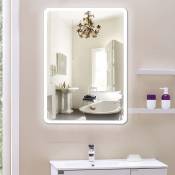 60 x 80 cm Miroir lumineux de salle de bain avec Interrupteur Tactile Haloyo Blanc froid