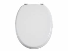 Abattant wc en bois et zinc coloris blanc, l 37 x p 43 cm -pegane-