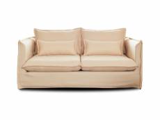 Adriann - canapé fixe - 2 places - en tissu déhoussable - lisa design - beige