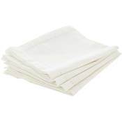 Atmosphera - Lot de 4 serviettes de table Jane blanc