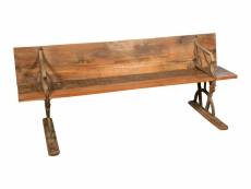 Banc de table en bois et fonte l175xpr73xh72 cm, mobilier