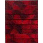 Beta - brique - Tapis effet mur (Rouge - 160x230cm)