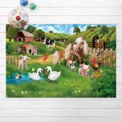 Bilderwelten - Tapis en vinyle - Animal Club International - Animals On A Farm - Paysage 2:3 Dimension HxL: 40cm x 60cm