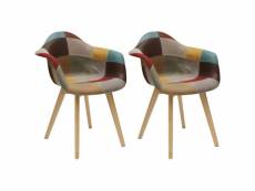 Bradu - lot de 2 fauteuils patchwork motif vintage