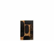Cadre rectangulaire ovale cuir noir-or small - l 40 x l 1,3 x h 60 cm