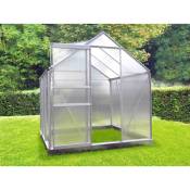 Chalet&jardin - Serre polycarbonate 46 + Base - 2,28 m² + Ouverture automatique - Gris