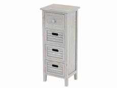 Commode / table d'appoint / armoire, 4 tiroirs, 30x25x74cm, shabby, vintage, gris