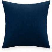 Coussin carré en velours (45x45 cm) coussin + rembourrage - Mesmal Bleu foncé - Velours - Bleu foncé