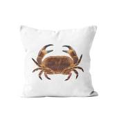 Coussin crabe en velours blanc