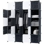 Diy Armoire de Rangement avec 20 Compartiments en Forme de Cube Étagère de Rangement Vêtements de Placard Rangement Naizy